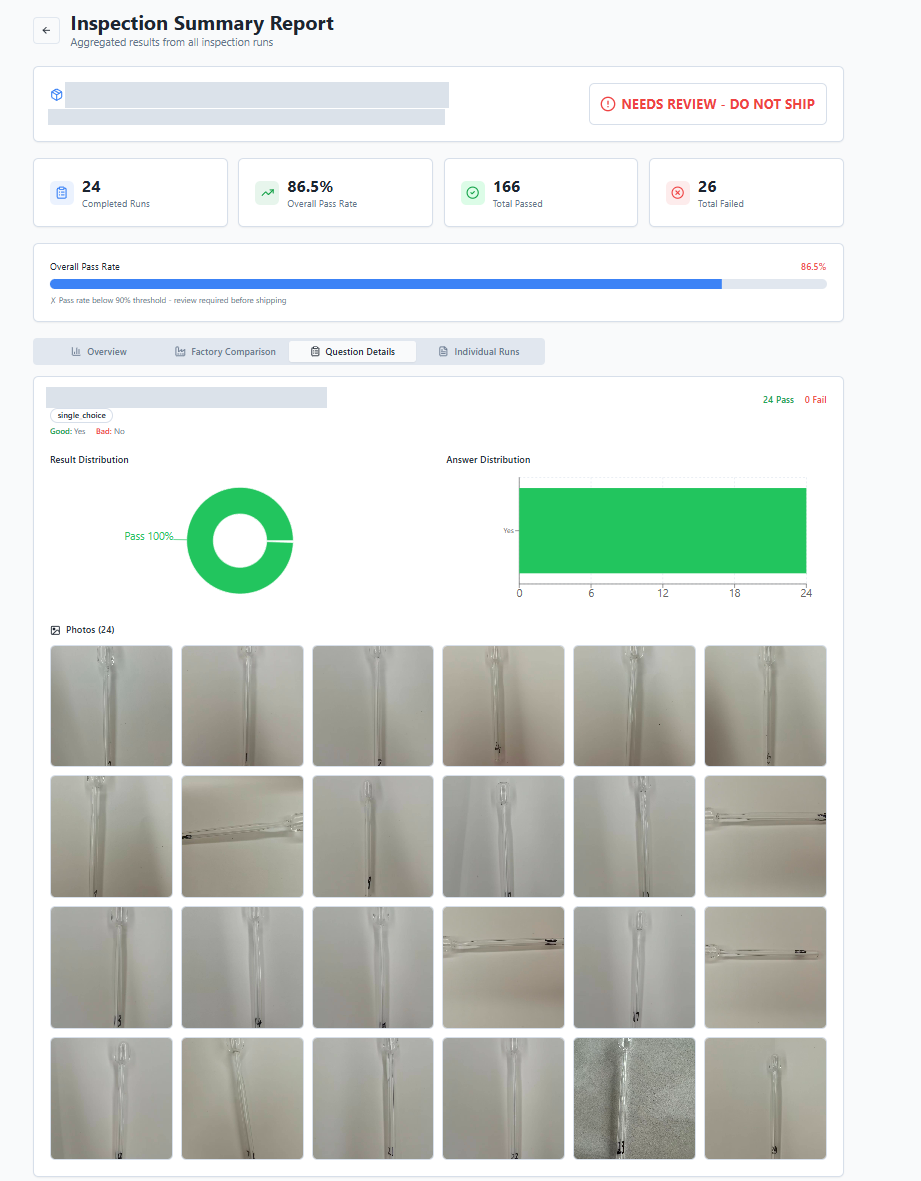 Anonymized COZE inspection photo evidence
